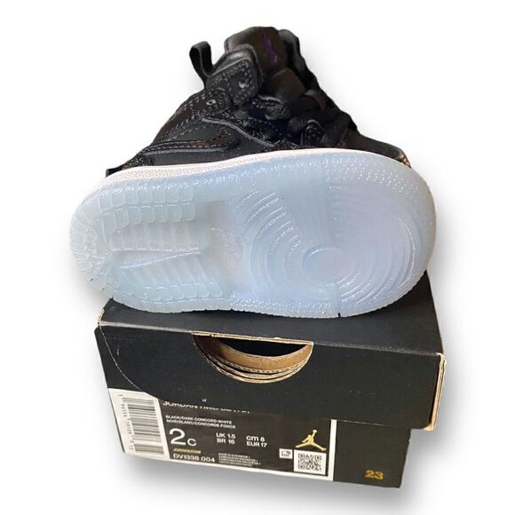 Nike Jordan 1 Mid SE (TD) Size 2C Black/Dark Concord-White DV1338-004 New in Box - Picture 5 of 7